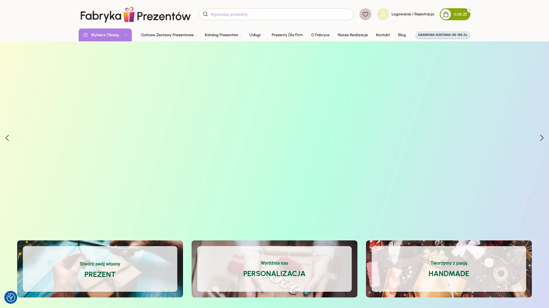 Zrzut ekranu fabrykaprezentow24.pl