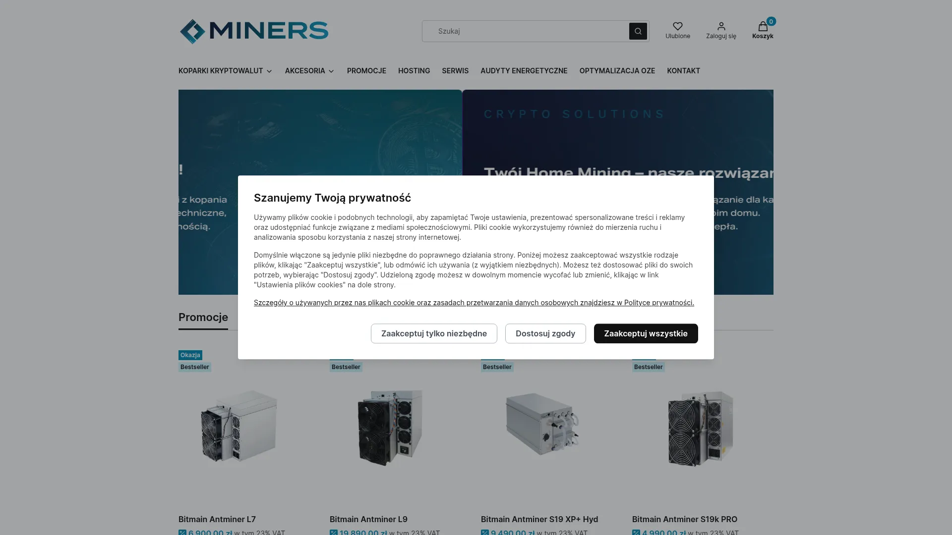 Zrzut ekranu miners.pl
