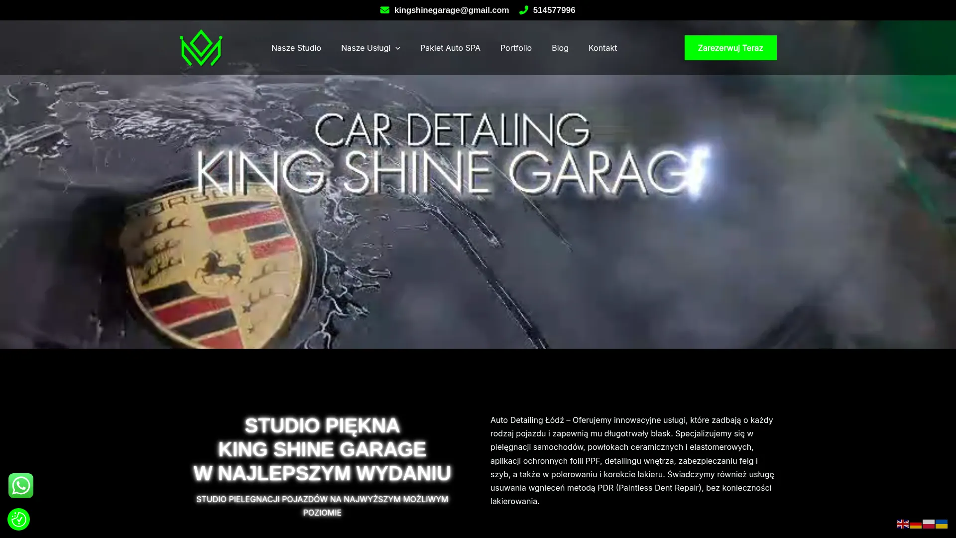Zrzut ekranu kingshinegarage.pl